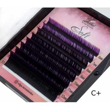 Ресницы "Soft", двухтоновые Violet MINI mix C C+ D 0,07