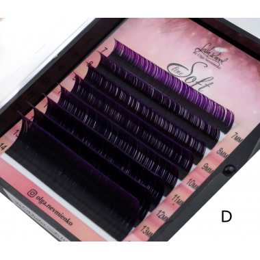 Ресницы "Soft", двухтоновые Violet MINI mix C C+ D 0,07