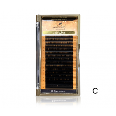 Ресницы "Gold Line", черные C 0,07