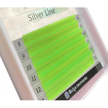 Ресницы "Silver line", неон зелёный