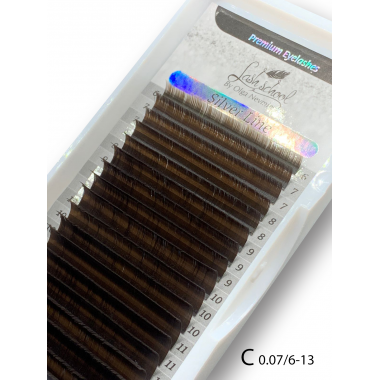 Ресницы "Silver Line", Smokey Brown mix B C C+ 0,07
