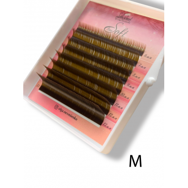 Ресницы "Soft Line" коричневые MINI M 0,07