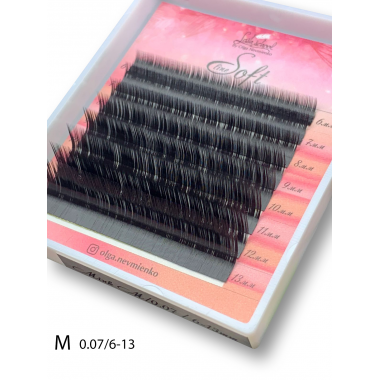Ресницы "Soft Line", черные MINI mix M