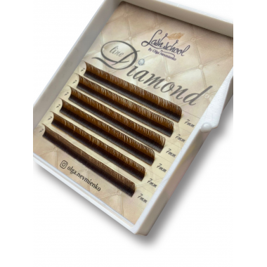 УЦЕНКА Ресницы "Diamond", кофейные C+ 0,07 MINI 7мм